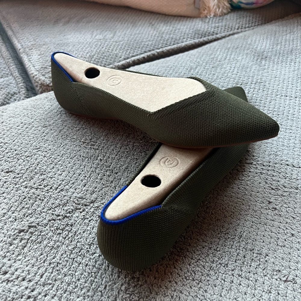 Brand new, in the box Rothy’s.  Cypress color, size 9.5